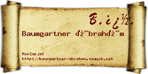 Baumgartner Ábrahám névjegykártya
